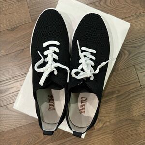 Cougar Womens Hope Black Knit Lace up Sneakers Lightweight